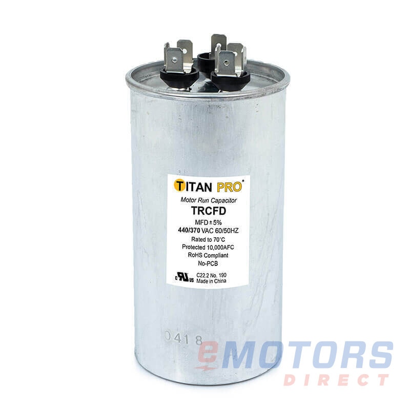 TRCFD4575 Run Capacitor 45+7.5?F 440V | eMotors Direct